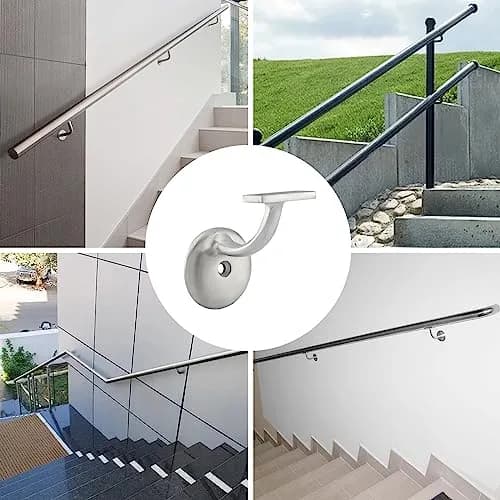 HOME MASTER HARDWARE Hand Rail Brackets for Stairs, Brushed Stainless Steel | Heavy Duty Support for Indoor & Outdoor Use thumbnail 5