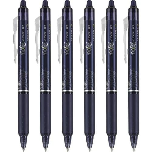 Pilot FriXion Clicker Erasable Gel Pens, Fine Point (0.7mm), Navy Ink, 6-Pack | Smooth Writing for School, Journaling, Office thumbnail 1