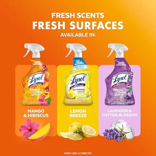 Lysol All Purpose Cleaner Spray, 2.27 kg (2 lb) Mango & Hibiscus Scent | Kills 99.9% of Viruses & Bacteria thumbnail 7