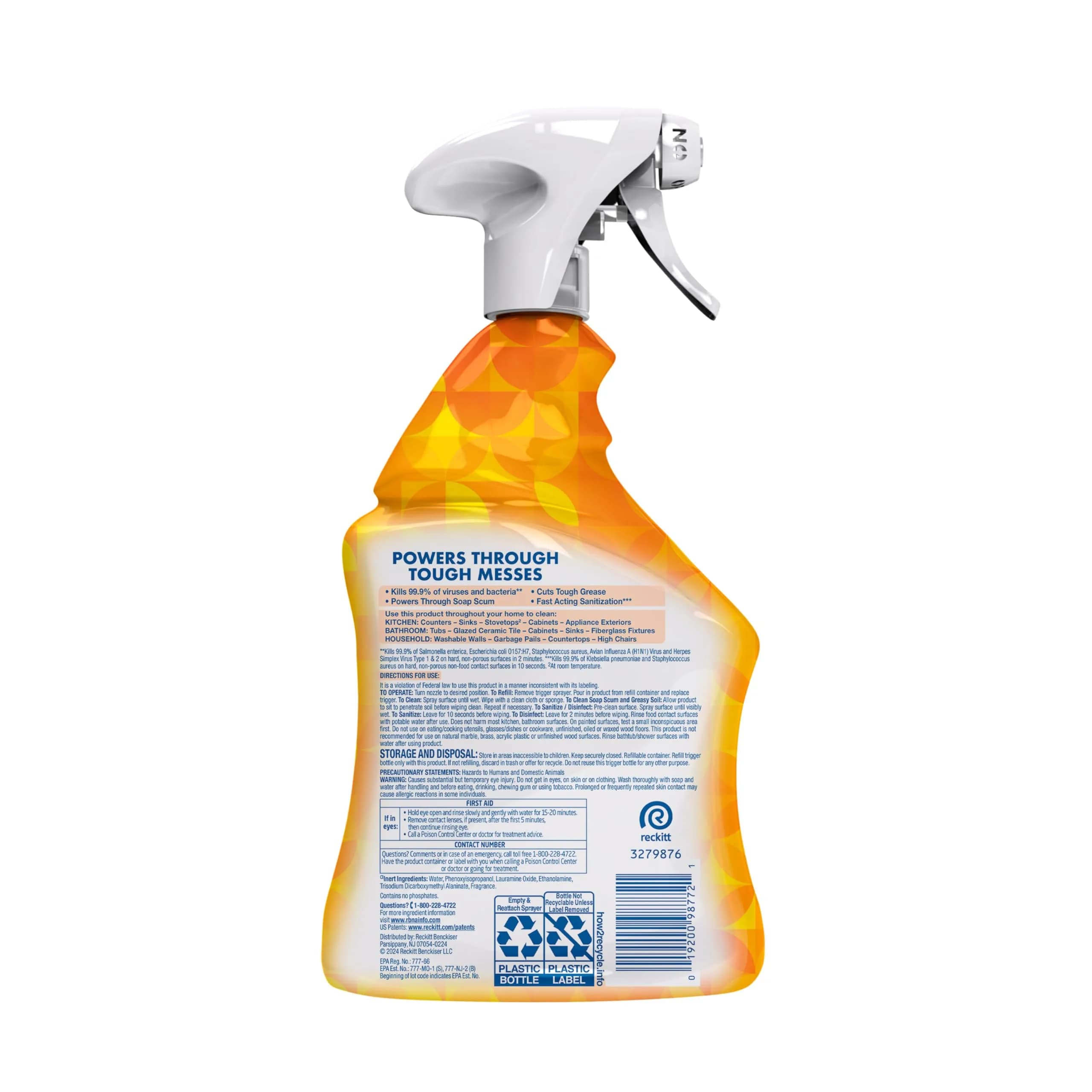 Lysol All Purpose Cleaner Spray, Mango & Hibiscus Scent, 32 Fl Oz Bottle | Kills 99.9% of Viruses & Bacteria - view 8