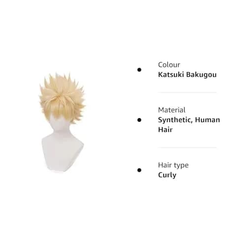 ZGNGLIZ Anime Cosplay Wig Short Blonde Synthetic Hair | Adjustable & Heat Resistant (70-120c) thumbnail 2