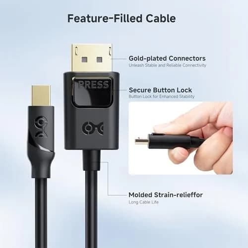 Cable Matters 3ft Mini DisplayPort to DisplayPort 1.4 Cable | Supports 8K & Gaming thumbnail 6