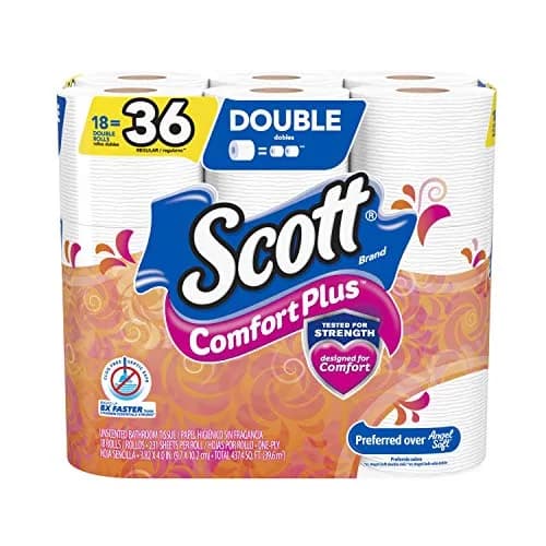 Scott ComfortPlus Toilet Paper Double Roll 1-Ply | 231 Sheets Per Roll (Pack of 18) thumbnail 1