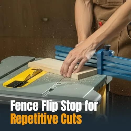 POWERTEC 3" Fence Flip Stop for Table Saw, Miter Saw, and Drill Press, T Track Accessories for Woodworking, 1PK (71367) | Universal T-Track Flip Stop thumbnail 6
