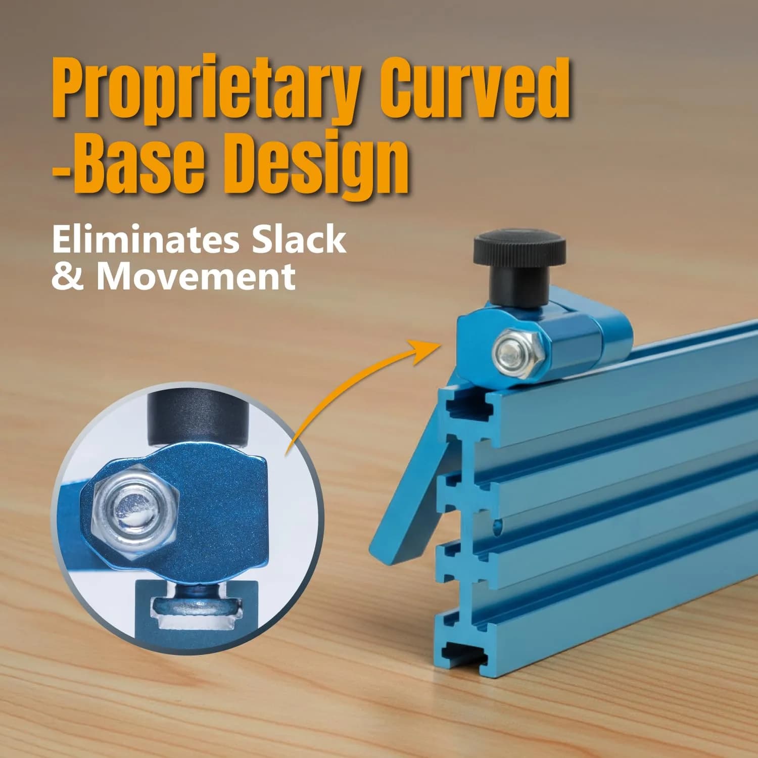 POWERTEC 3" Fence Flip Stop for Table Saw, Miter Saw, and Drill Press, T Track Accessories for Woodworking, 1PK (71367) | Universal T-Track Flip Stop - view 3