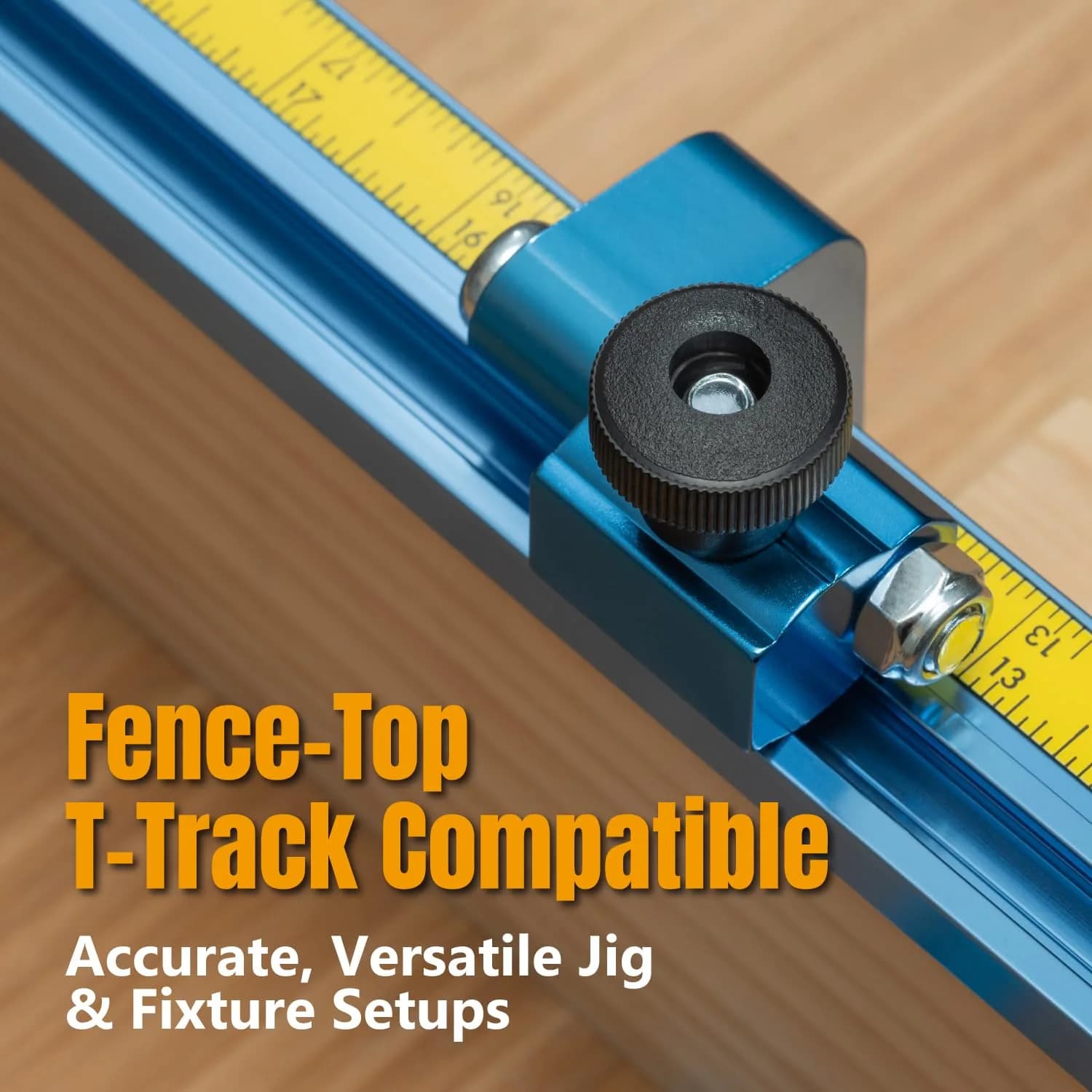 POWERTEC 3" Fence Flip Stop for Table Saw, Miter Saw, and Drill Press, T Track Accessories for Woodworking, 1PK (71367) | Universal T-Track Flip Stop - view 4