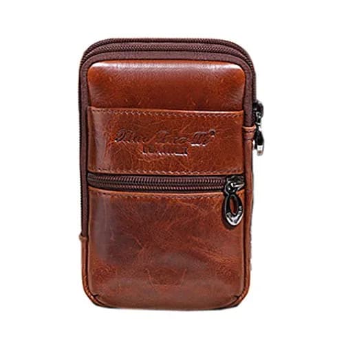 Hebetag Genuine Leather Phone Belt Holster Waist Case Bag for Men | 10cm(W)x16cm(H) (3.9"x6.3") thumbnail 1