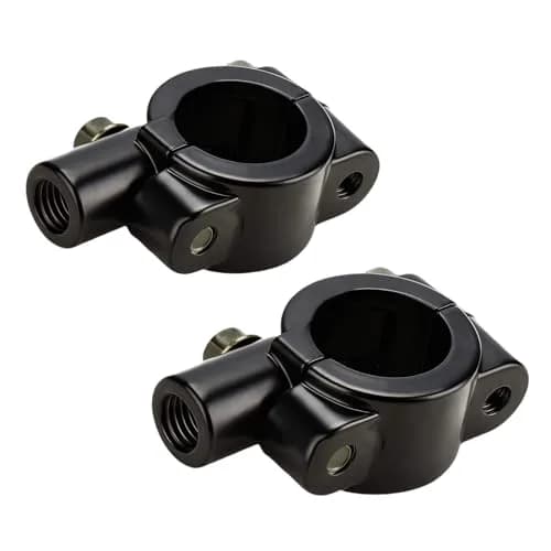 Elec-bro 7/8" Handlebar Mirror Mount Clamp 10mm Thread | Pack of 2 Black Aluminum Alloy thumbnail 1