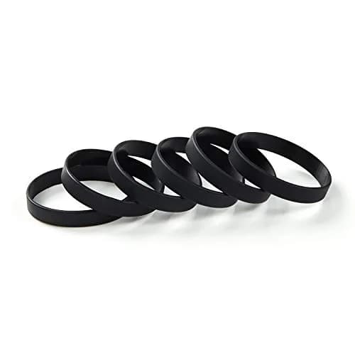 BRANDWINLITE Black Silicone Bracelets 6pcs (202mm / 8") | Unisex Adult Size, Latex-Free, Waterproof thumbnail 2