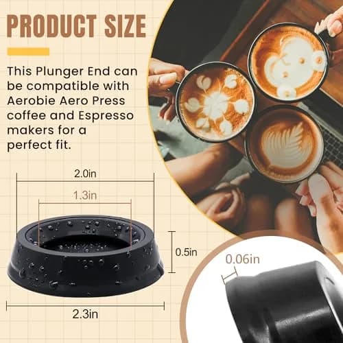 AMI PARTS Plunger Rubber Gasket Replacement Part for AeroPress Coffee Maker (2-Pack, Black) | Restores Smooth Plunging Action thumbnail 3