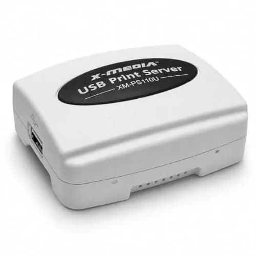 X-MEDIA XM-PS110U 1-Port 10/100Mbps Ethernet USB Print Server | USB 2.0 Network Print Server thumbnail 1
