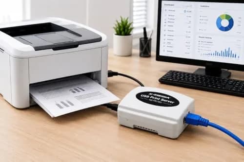 X-MEDIA XM-PS110U 1-Port 10/100Mbps Ethernet USB Print Server | USB 2.0 Network Print Server thumbnail 7