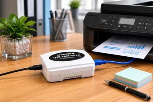 X-MEDIA XM-PS110U 1-Port 10/100Mbps Ethernet USB Print Server | USB 2.0 Network Print Server thumbnail 8