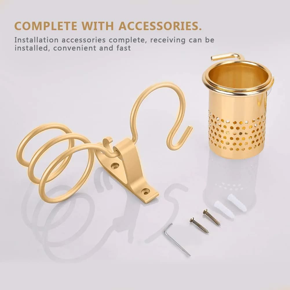 ZJchao Aluminum Hair Dryer Holder Wall Mount (#2) | Organizes Hair Tools & Saves Space - view 3