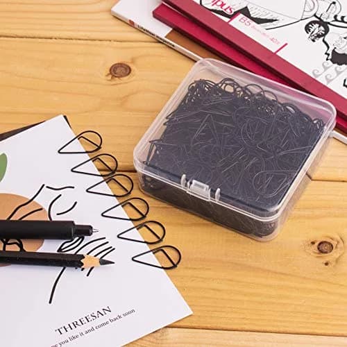 VENCINK Black Drop-Shaped Paper Clips, 1 inch | Creative Office & School Supplies thumbnail 6