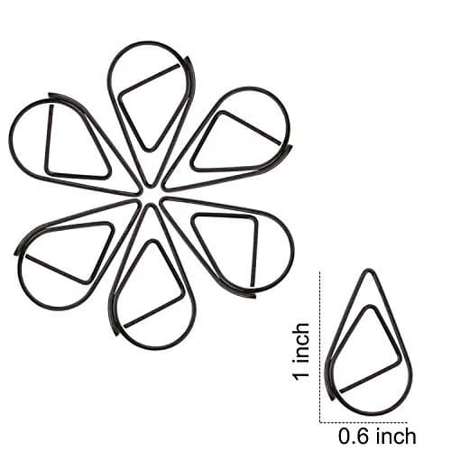 VENCINK Black Drop-Shaped Paper Clips, 1 inch | Creative Office & School Supplies thumbnail 3