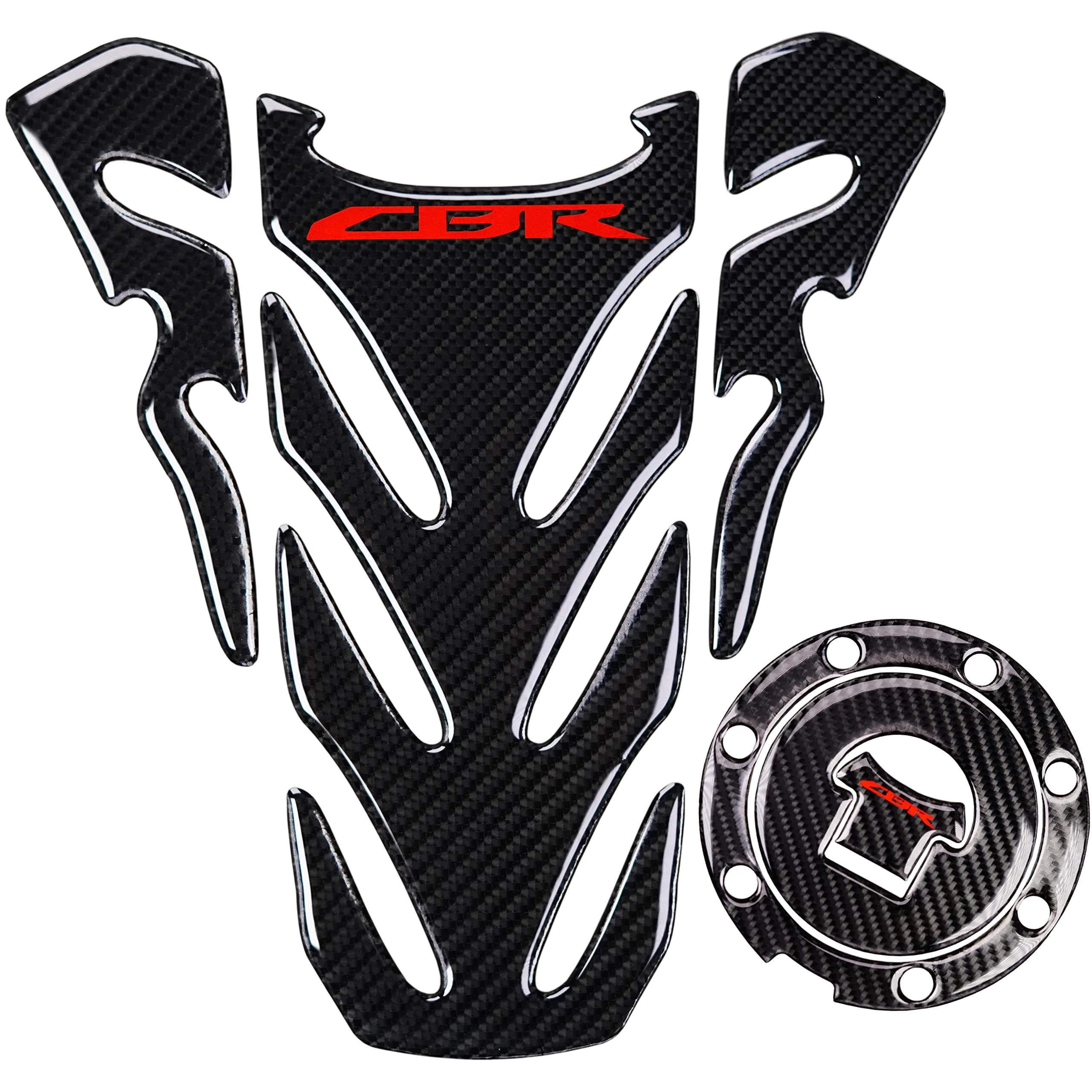REVSOSTAR Real Carbon Look Fuel Gas Tank Protector Pad 2PCS Per Set | For CBR600RR CBR1000RR - main product image