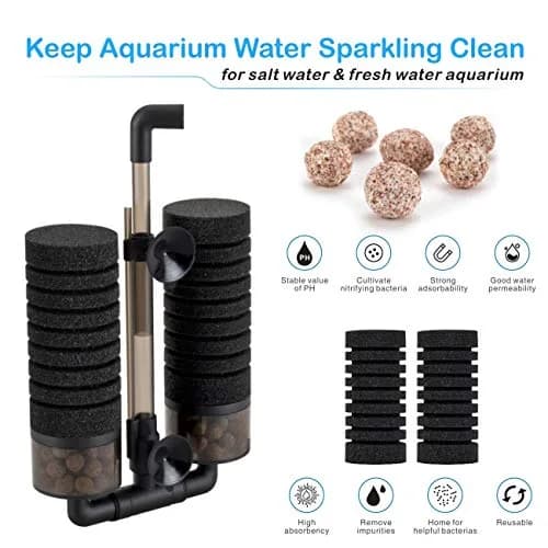 hygger Aquarium Double Sponge Filter 6" x 9-13" | Bio & Physical Filtration for Fish Tank (120-150 chars) thumbnail 4