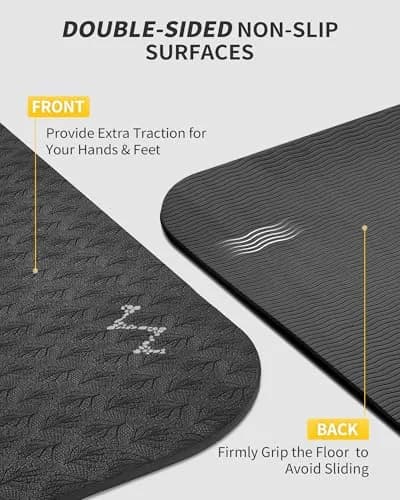 CAMBIVO Large Yoga Mat 183cm x 120cm (6'x 4') 6mm Thick | Non-Slip TPE Workout Mat for Home Gym thumbnail 4