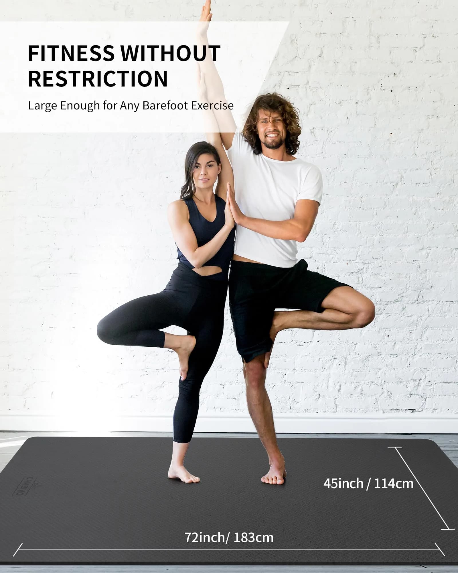 CAMBIVO Large Yoga Mat 183cm x 120cm (6'x 4') 6mm Thick | Non-Slip TPE Workout Mat for Home Gym - view 8