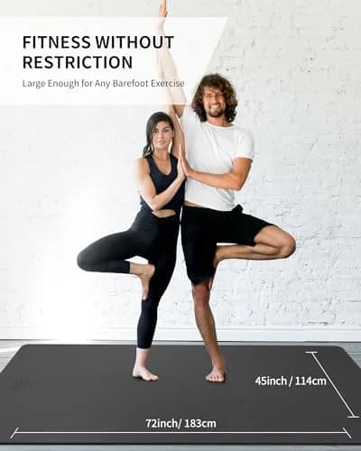 CAMBIVO Large Yoga Mat 183cm x 120cm (6'x 4') 6mm Thick | Non-Slip TPE Workout Mat for Home Gym thumbnail 8