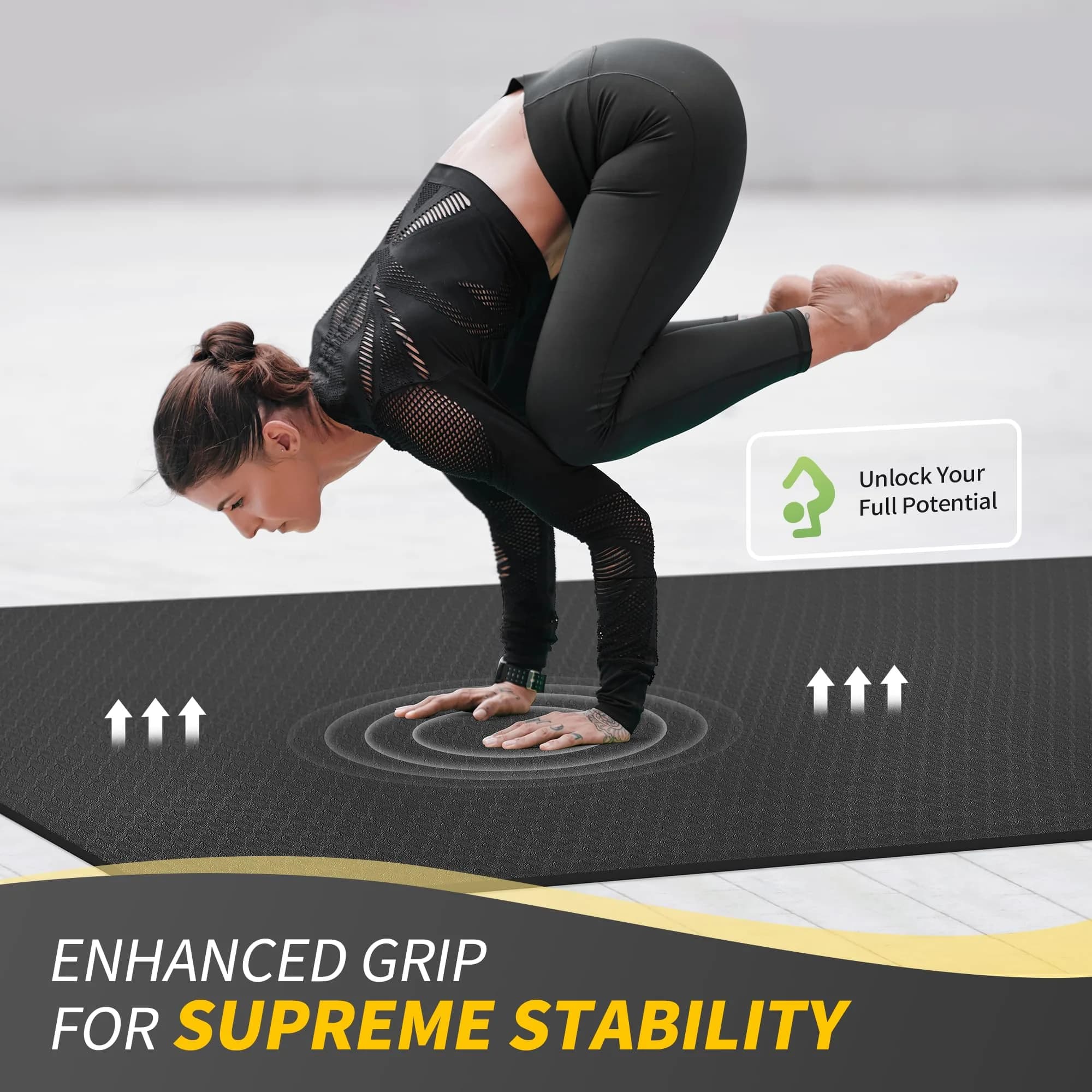 CAMBIVO Large Yoga Mat 183cm x 120cm (6'x 4') 6mm Thick | Non-Slip TPE Workout Mat for Home Gym - view 9
