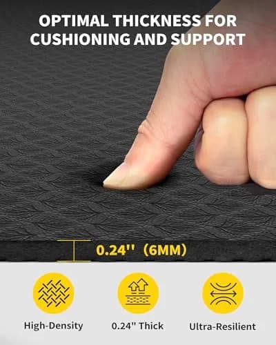 CAMBIVO Large Yoga Mat 183cm x 120cm (6'x 4') 6mm Thick | Non-Slip TPE Workout Mat for Home Gym thumbnail 3