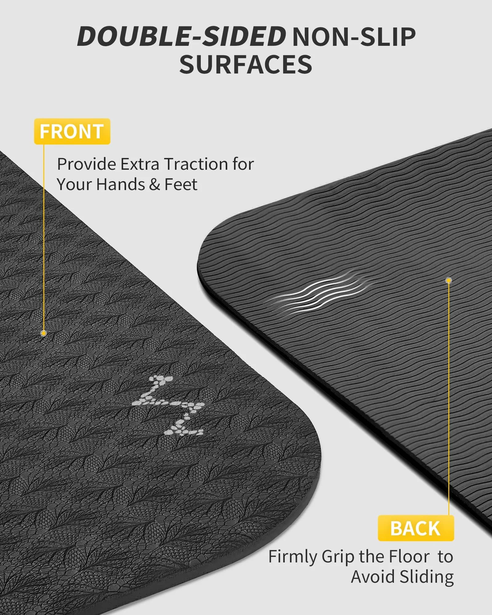 CAMBIVO Large Yoga Mat 183cm x 120cm (6'x 4') 6mm Thick | Non-Slip TPE Workout Mat for Home Gym - view 4