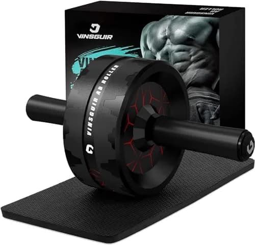 VINSGUIR Ab Roller Wheel for Core & Abs | Supports Up to 440 lbs | Portable Fitness Equipment with Knee Pad thumbnail 1