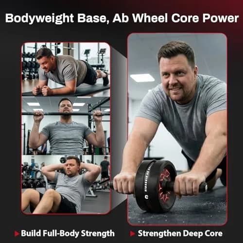 VINSGUIR Ab Roller Wheel for Core & Abs | Supports Up to 440 lbs | Portable Fitness Equipment with Knee Pad thumbnail 6
