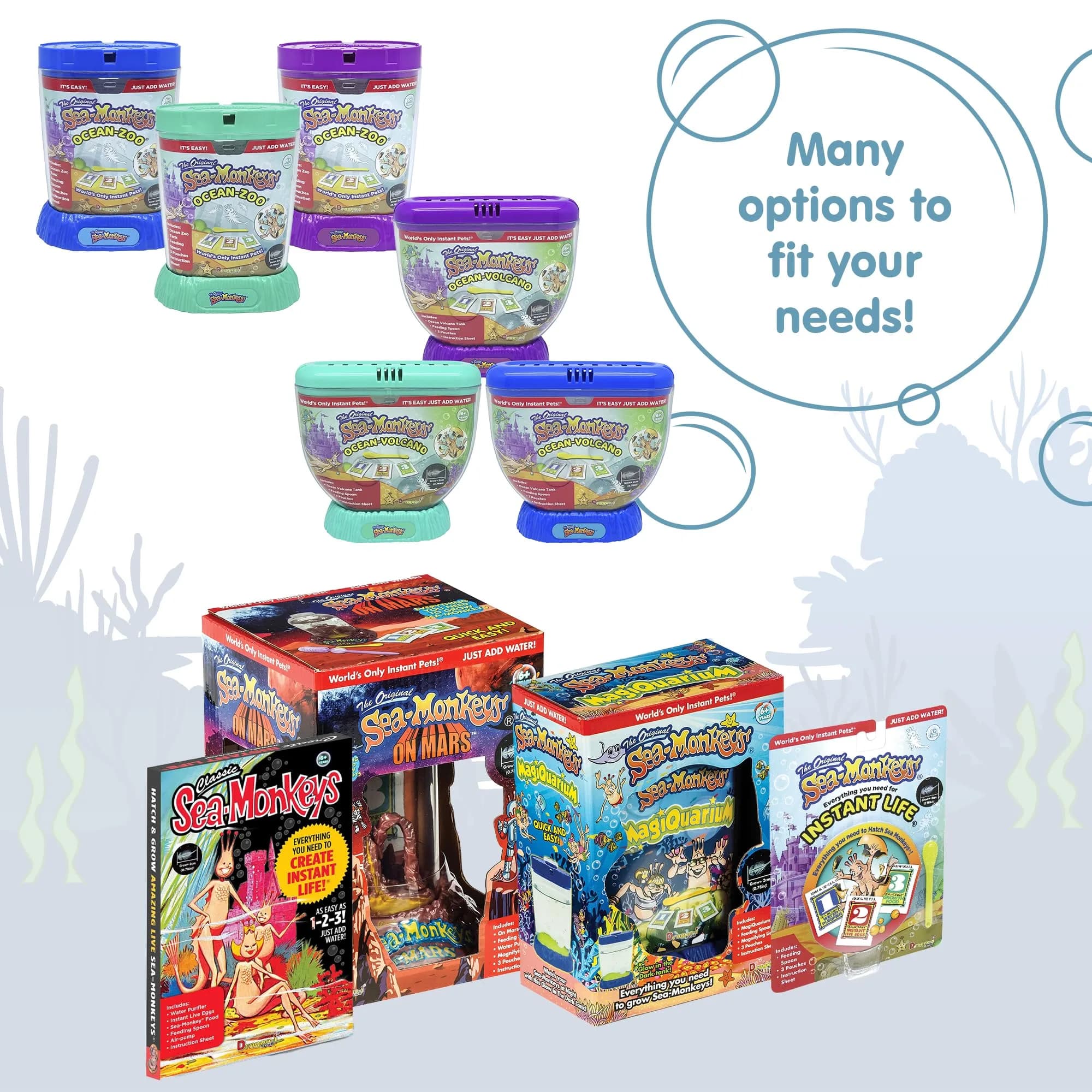 Sea Monkeys Ocean Volcano Instant Pets Kit | Ages 6+ (1 Pack, Blue) - view 7