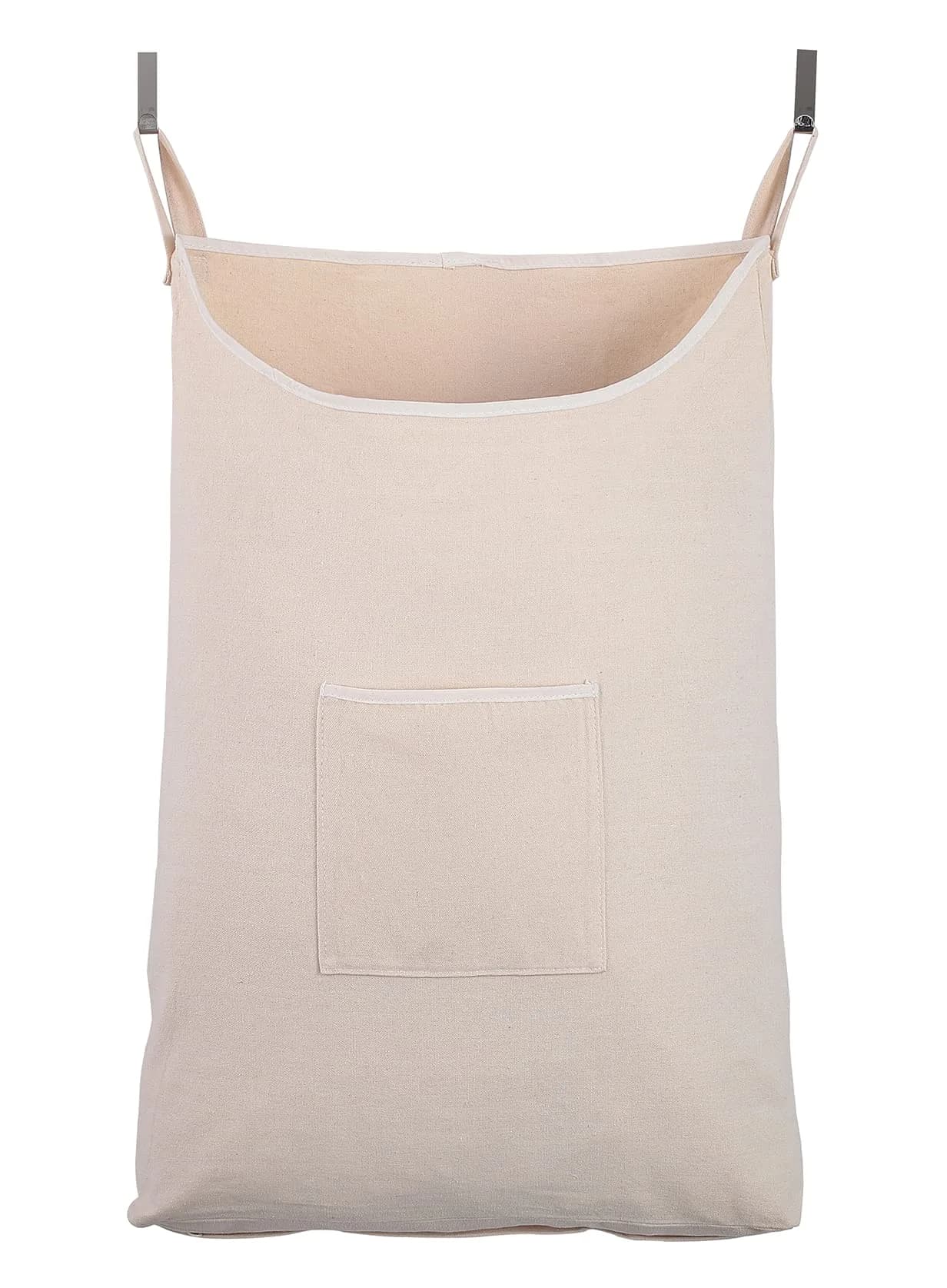 GORISEN Hanging Laundry Hamper with Front Pocket, Beige, 65 Liters (52cm x 81cm x 10cm) | Space-Saving Door Mount — Beige