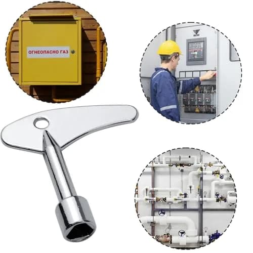 Antrader Triangle Spanner Key, Universal for Elevator Emergency Lift Door | Metal, Silver, 57mm thumbnail 2