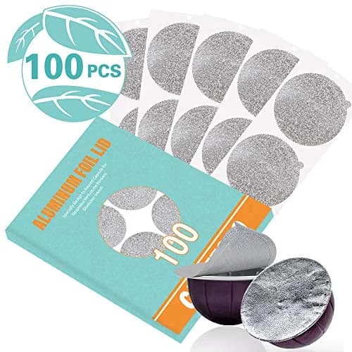 CAPMESSO Aluminum Foil Lids for Nespresso Vertuo Pods (100 Count, 64mm) | Reusable Coffee Filter for Rich Brews thumbnail 2