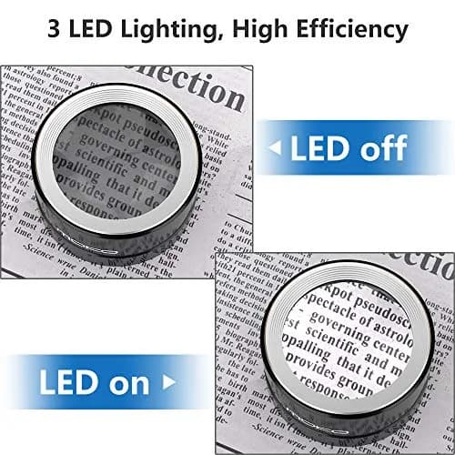 MoKo LED Lighted Desktop Magnifier Dome 5X | Large Viewing Area for Seniors & Low Vision thumbnail 6