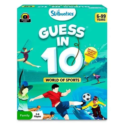 Skillmatics Guess in 10 Sports Trivia Card Game | Educational Game for Kids Ages 6+ | 50 Cards, 6 Clue Cards thumbnail 1