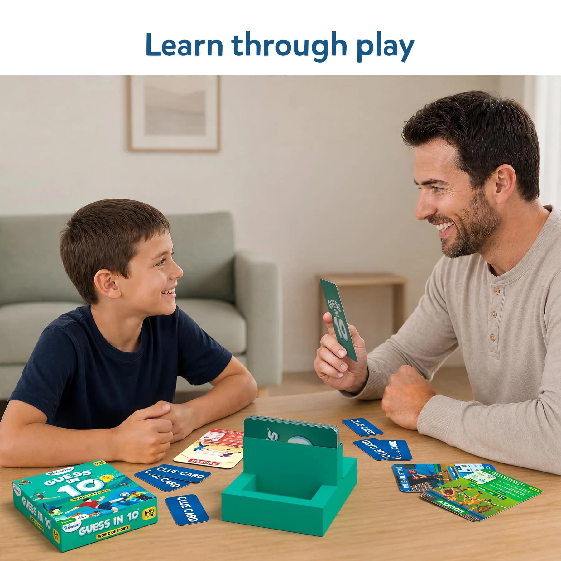 Skillmatics Guess in 10 Sports Trivia Card Game | Educational Game for Kids Ages 6+ | 50 Cards, 6 Clue Cards - view 3