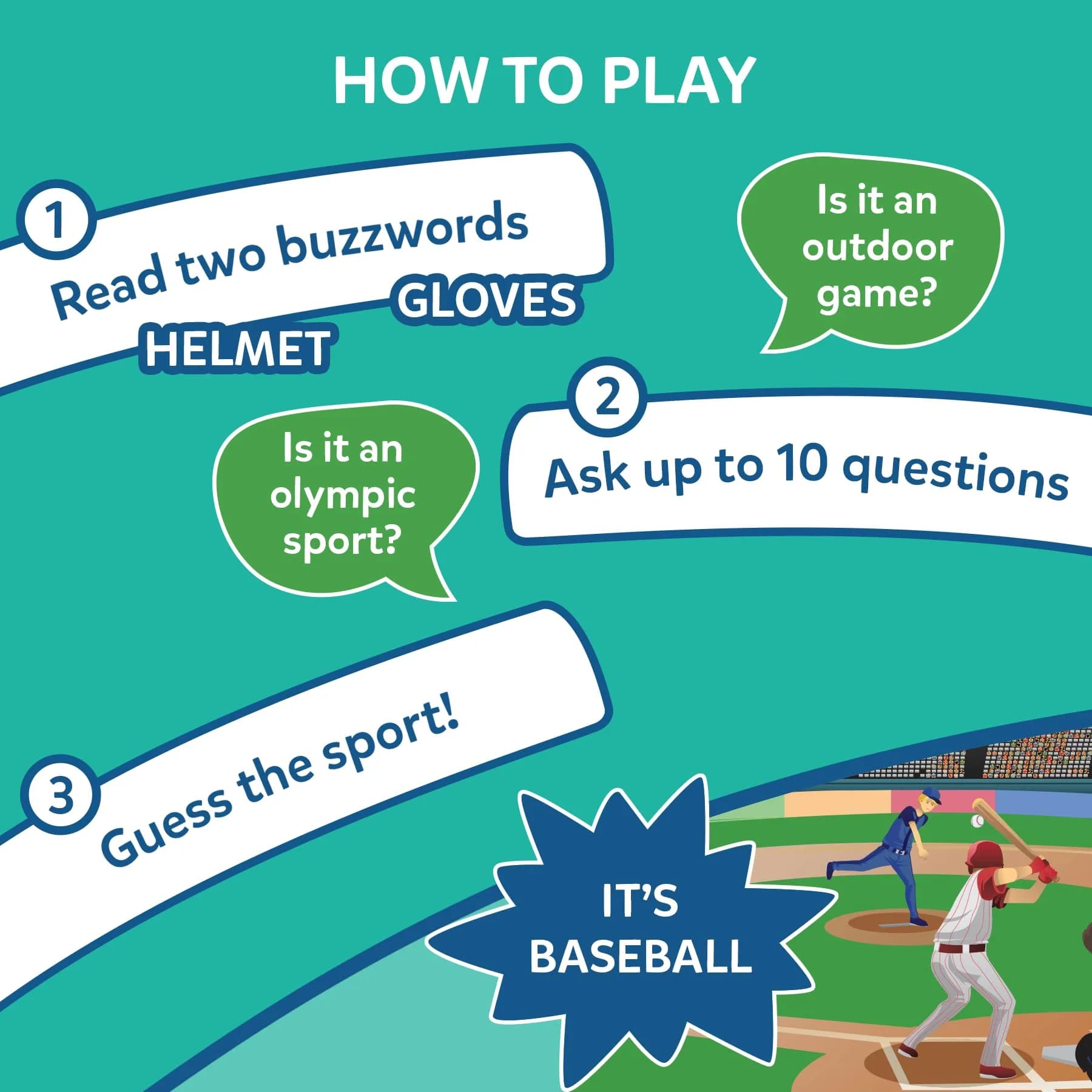 Skillmatics Guess in 10 Sports Trivia Card Game | Educational Game for Kids Ages 6+ | 50 Cards, 6 Clue Cards - view 4