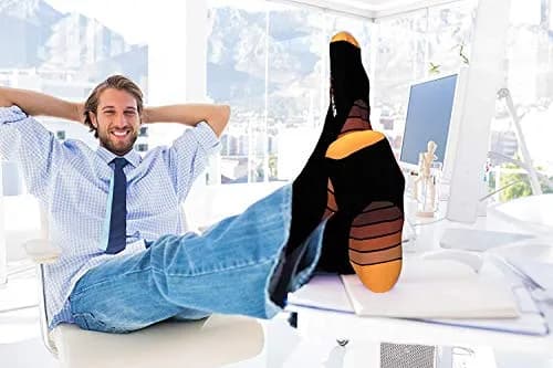 Physix Gear Compression Socks - Best Men & Womens Compression Socks for Circulation, Running, Nurses, Athletic Use Sock Compression, Blood Pressure Socks, Calcetines de Compresion, Black/Orange, XXL | Support & Durability thumbnail 7