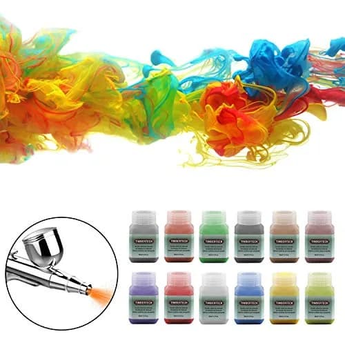 TIMBERTECH Professional Airbrush Paint 12x30ml | Vibrant Water-Based Acrylic Colors thumbnail 4