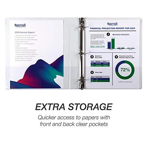 Samsill White 12 Pack 1-Inch D-Ring Binder | Heavy-Duty Recycled Chipboard for Office & School thumbnail 4