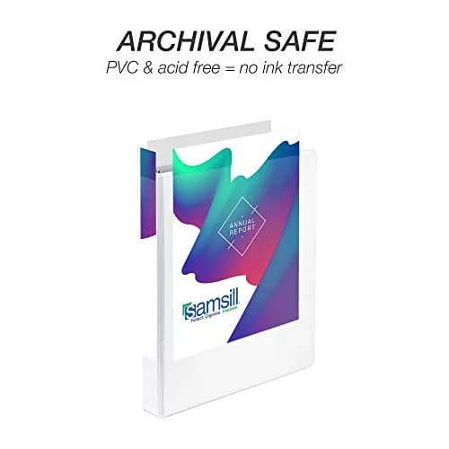 Samsill White 12 Pack 1-Inch D-Ring Binder | Heavy-Duty Recycled Chipboard for Office & School thumbnail 5
