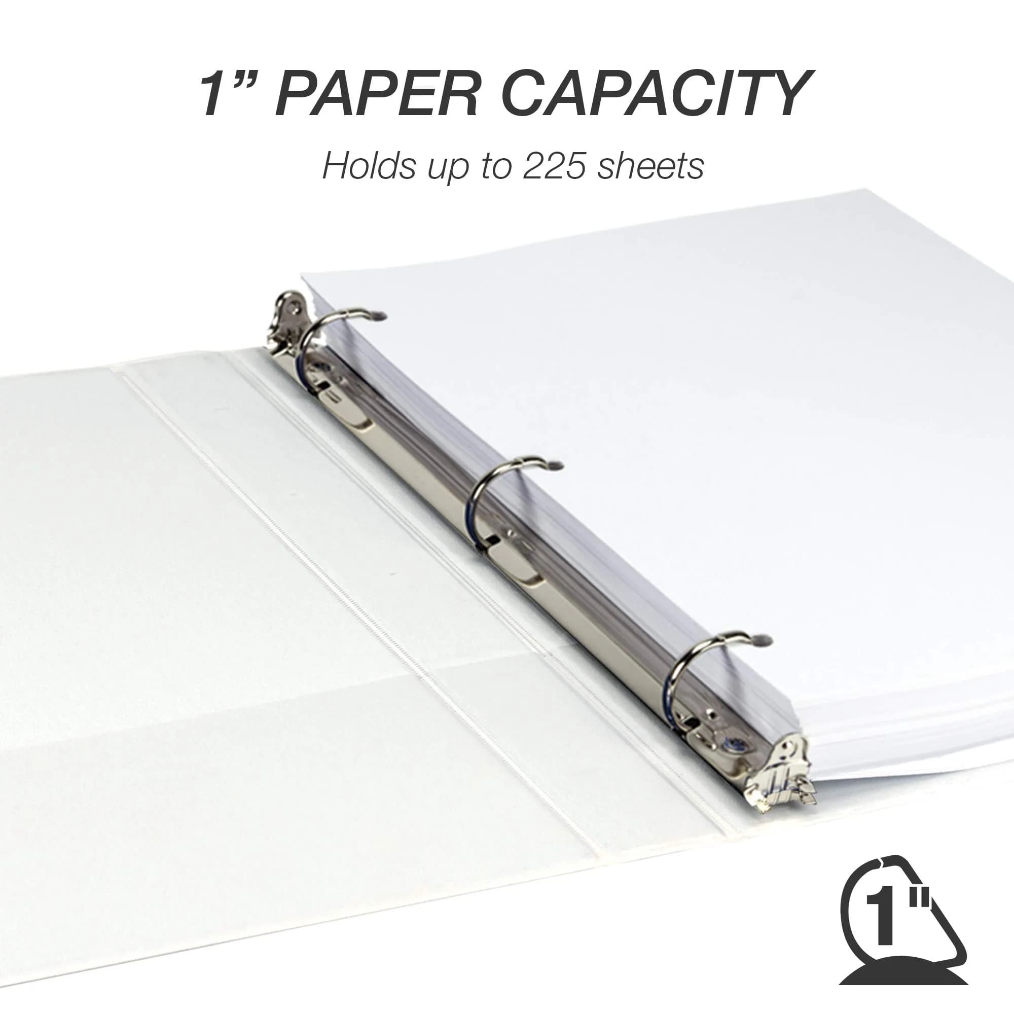 Samsill White 12 Pack 1-Inch D-Ring Binder | Heavy-Duty Recycled Chipboard for Office & School - view 3