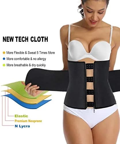 HOPLYNN Neoprene Sweat Waist Trainer Corset for Women | Body Shaper & Tummy Control thumbnail 5