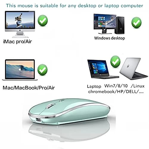 JETTA Wireless Mouse for MacBook & PC | 1600 DPI Optical Sensor, Rechargeable, 2.4GHz Wireless, Blue thumbnail 2