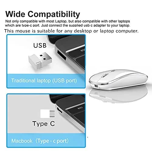 JETTA 2.4G USB C Receiver Wireless Mouse for Computer, Laptop, Chromebook, Mac | 1600 DPI thumbnail 2
