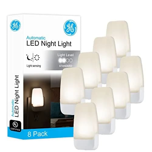 GE Plug-in Night Light with Dusk to Dawn Sensor, 8 Pack | Automatic Illumination for Multiple Rooms thumbnail 1