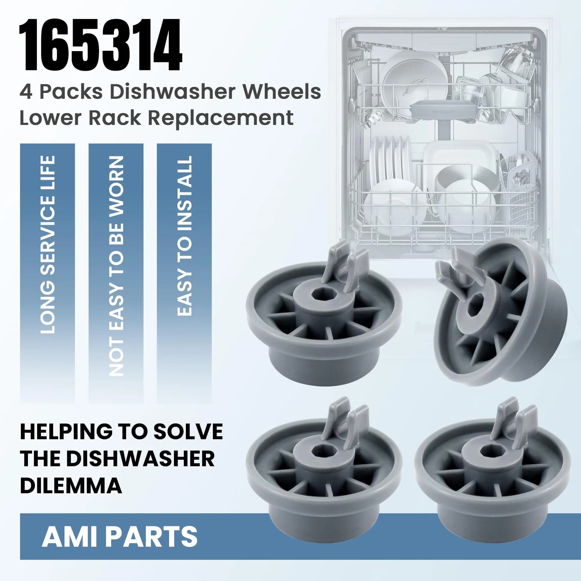 AMI PARTS Dishwasher Rack Wheels 3.6cm (1.42 inch) | 4-Pack Replacement Kit - view 5