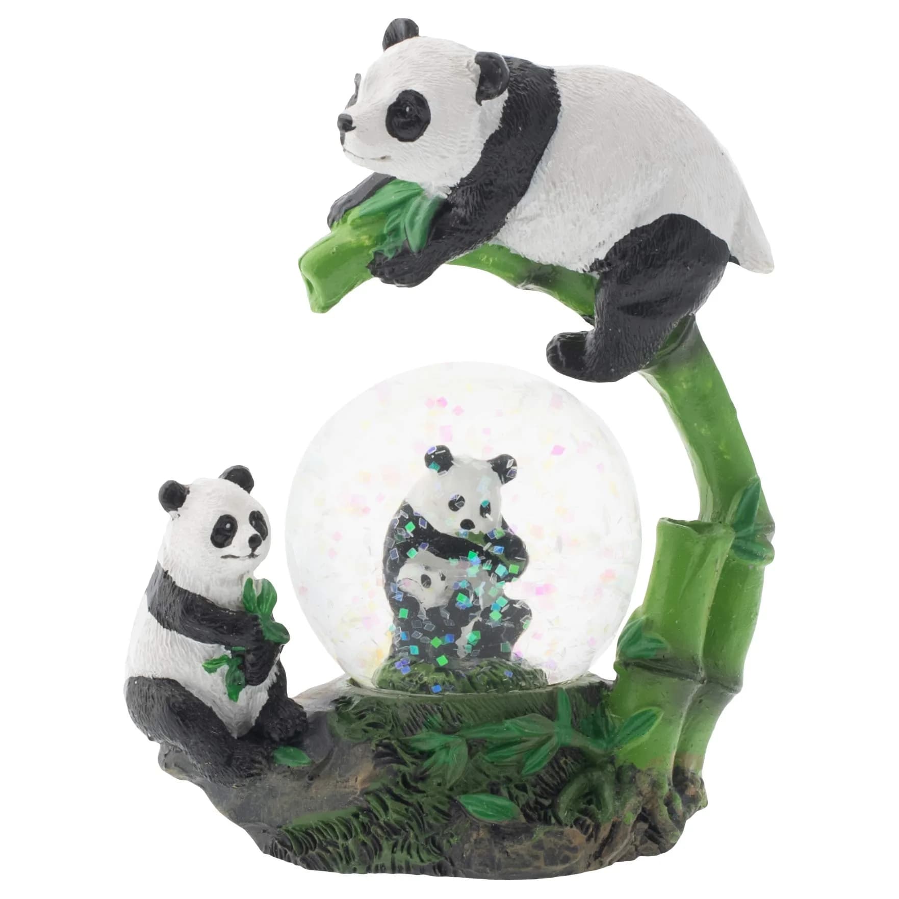 Elanze Designs Panda Bear Family China Miniature Snow Globe 45MM | Whimsical Home Accent