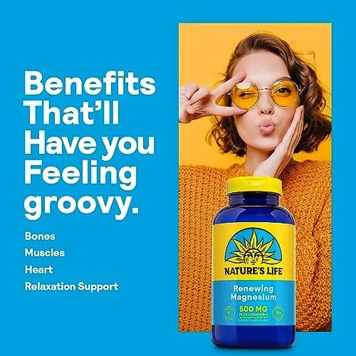 Nature's Life Magnesium 500 mg, 275 VegCaps | Supports Muscles, Nerves & Bones thumbnail 3